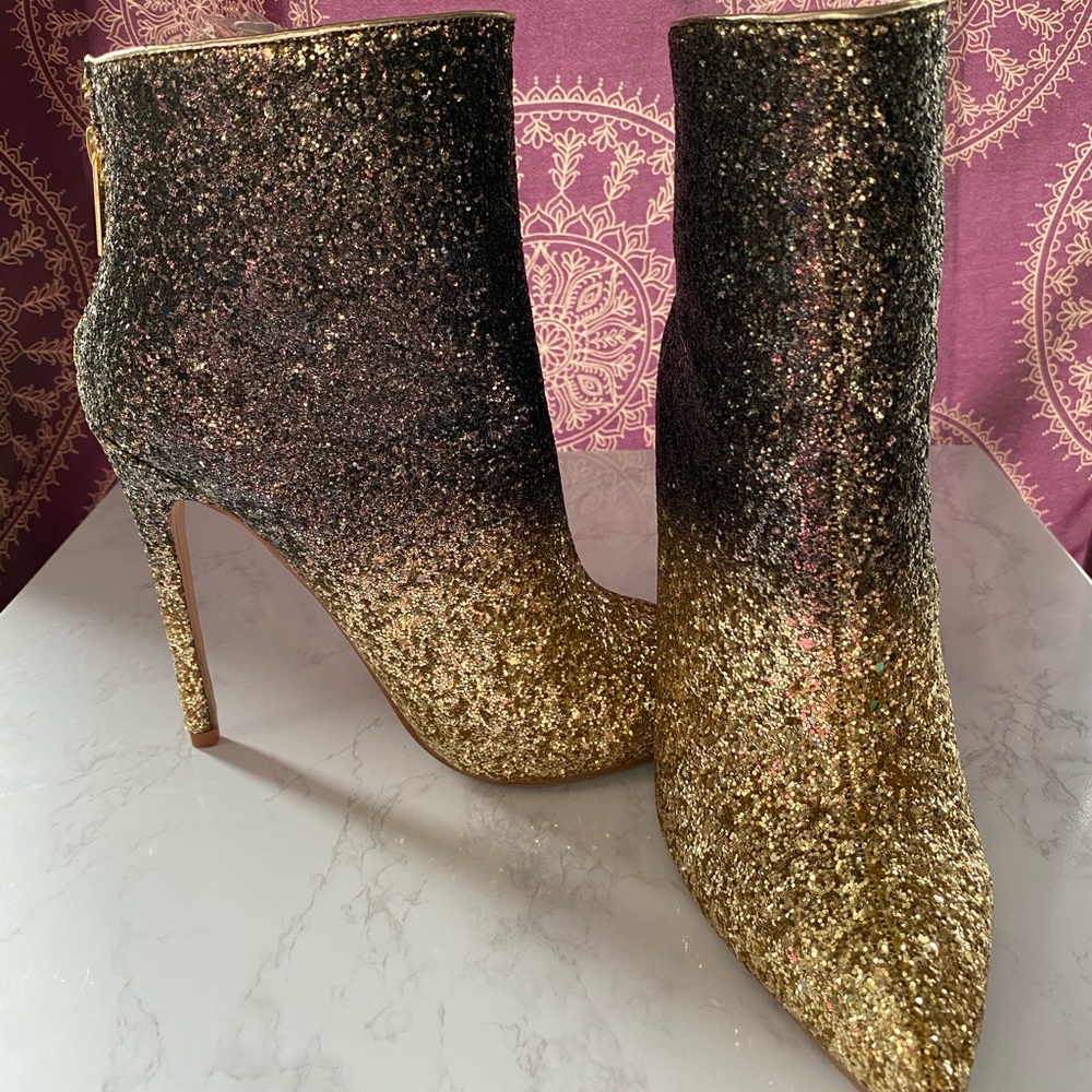 Glitter stiletto boots